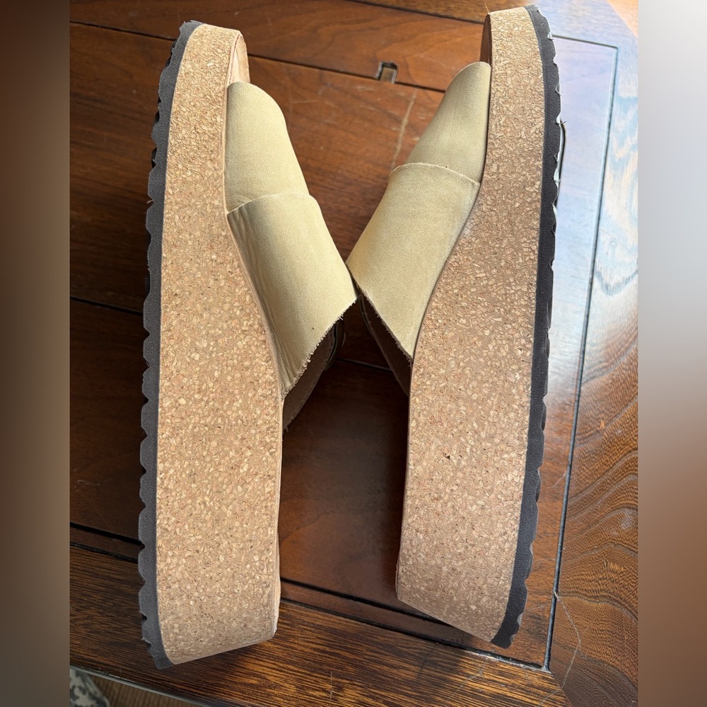 Birkenstock Women's Cream Cork Platform Sandals - Picture 5 of 9